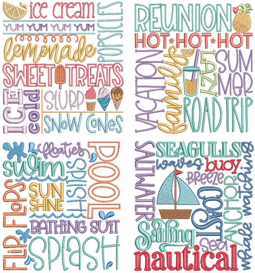 Summer Subway Art 2 | Machine Embroidery Designs by JuJu