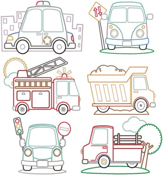 Lets Go Vehicles | Machine Embroidery Designs by JuJu