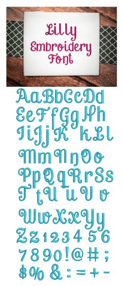 Lilly Embroidery Font Monogram Alphabet Machine Embroidery Designs by JuJu