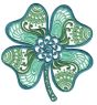 Ornamental Four Leaf Clovers Machine Embroidery Designs by JuJu