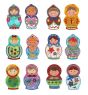 Cute Russian Dolls Applique Machine Embroidery Designs by JuJu 