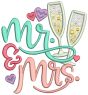 Mr and Mrs Word Art Machine Embroidery Designs by JuJu