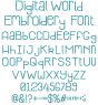 Digital World Embroidery Font | Machine Embroidery Designs by JuJu