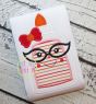 Glue Bottle Glasses Girl Applique | Machine Embroidery Designs by JuJu