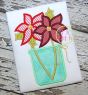 Poinsettias Jar Applique | Machine Embroidery Designs by JuJu