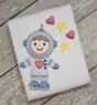 Valentine Astronaut Sketch | Machine Embroidery Designs by JuJu