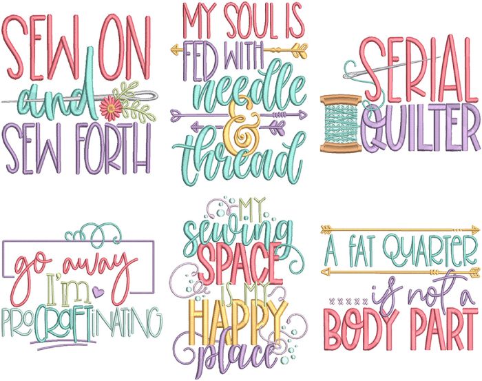Sewing Room Word Art 1 | Machine Embroidery Designs by JuJu