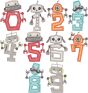 Robotic Friends Numbers | Machine Embroidery Designs by JuJu