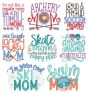 Sports Mom Word Art 3 Machine Embroidery Designs By JuJu

