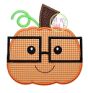 Pumpkin Glasses Boy Applique | Machine Embroidery Designs by JuJu