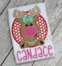 Reindeer Circle Girl Applique | Machine Embroidery Designs by JuJu