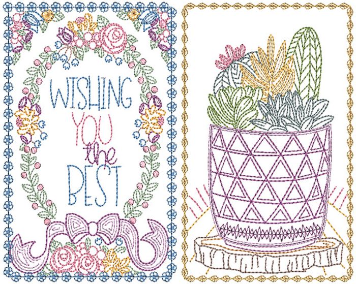 Just Because Greeting Cards Set 5 | Machine Embroidery Designs by JuJu