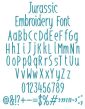 Jurassic Embroidery Font | Machine Embroidery Designs by JuJu