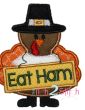 Turkey Eat Ham Applique | Machine Embroidery Designs by JuJu