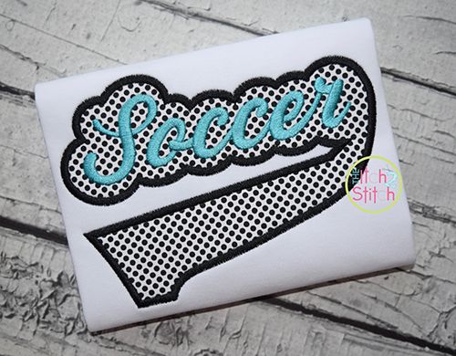 Soccer Tail Applique | Machine Embroidery Designs by JuJu