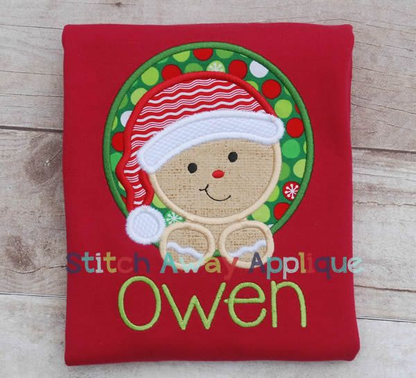 Ginger Boy Peeking | Machine Embroidery Designs by JuJu/ Stitch Away Applique 