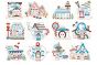 North Pole Village Colorwork Set 3 Machine Embroidery Designs by JuJu