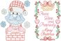 Christmas Greeting Cards Set 5 Digital Embroidery Designs by JuJu 