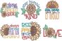 Sunflowers Word Art 2 | Machine Embroidery Designs by JuJu