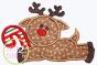 Reindeer Candy Cane Applique | Machine Embroidery Designs by JuJu