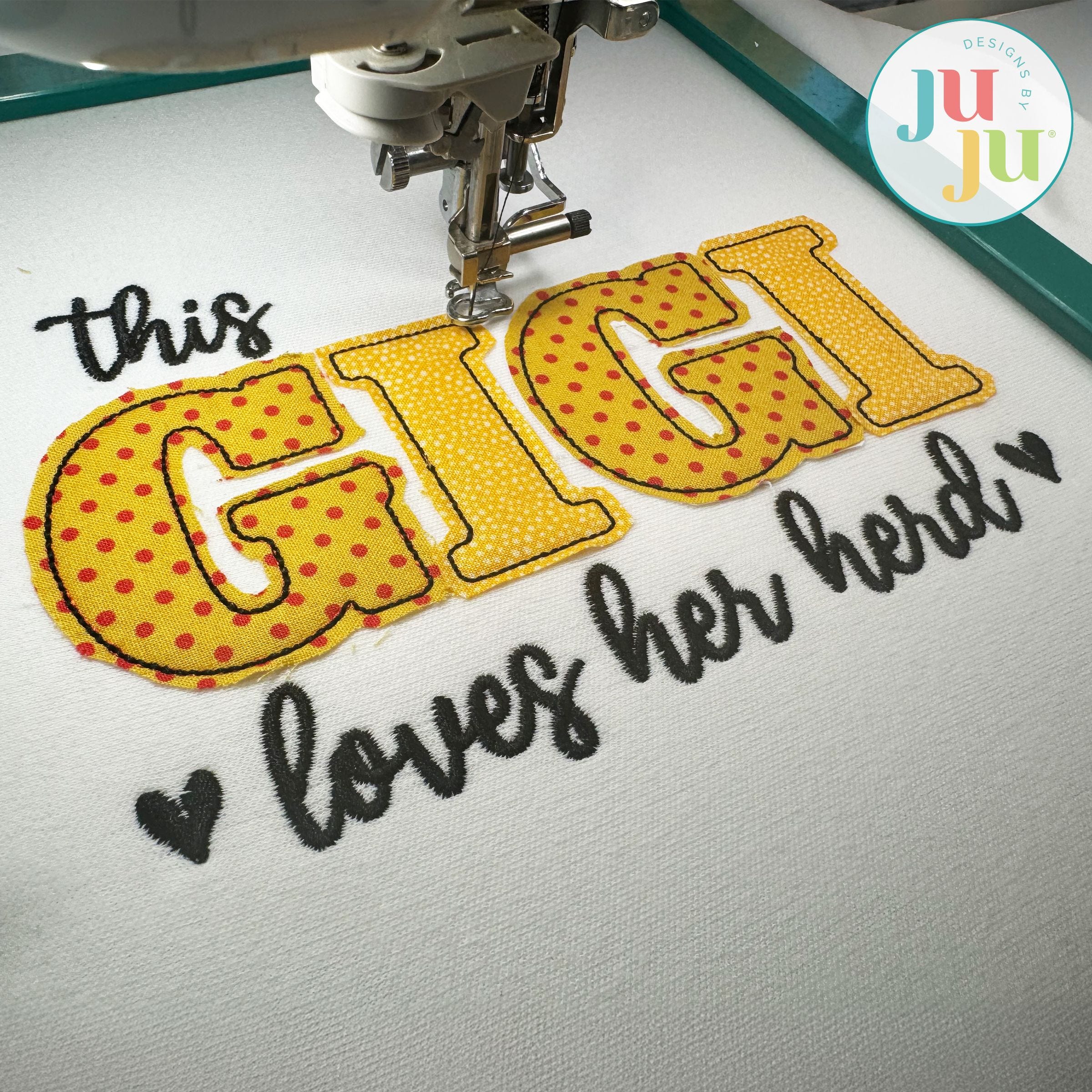 Gigi Loves Her Herd Embroidery Design | Machine Embroidery Designs 
