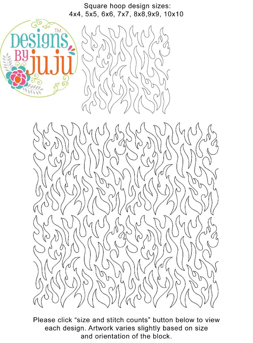 Stipple Flame End-to-End Quilting | Machine Embroidery
