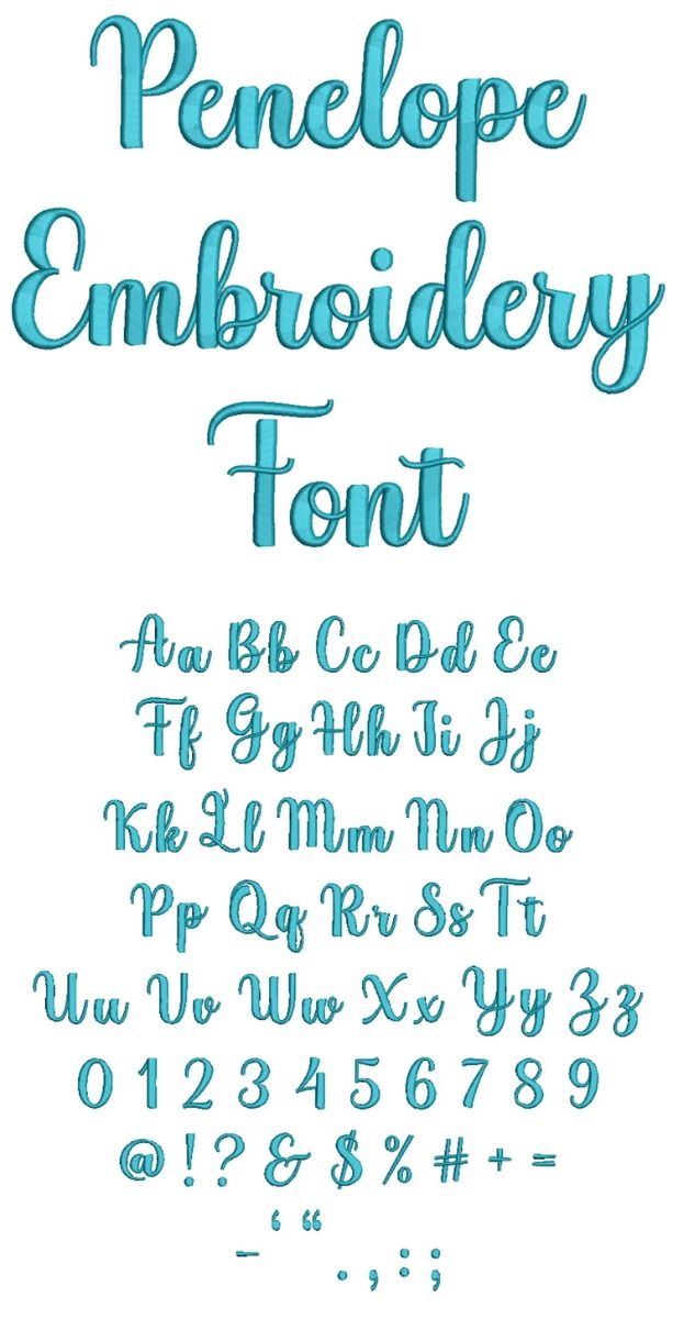 Penelope Embroidery Font | Machine Embroidery Designs by JuJu Penelope Embroidery Font | Machine Embroidery Designs by JuJu