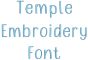 Temple Embroidery Font | Machine Embroidery Designs by JuJu