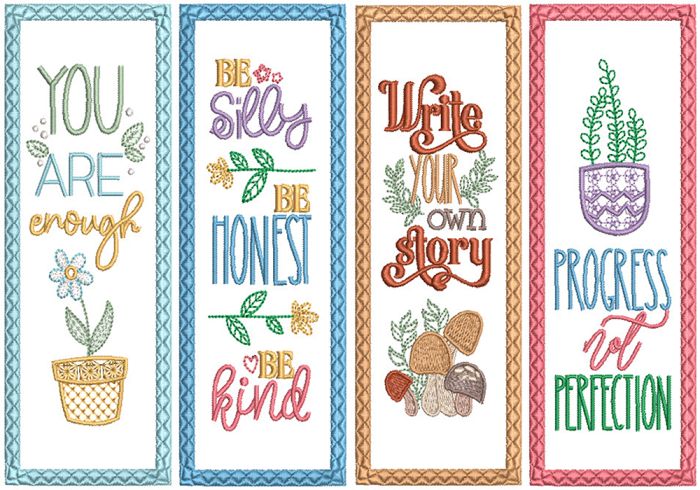 ITH Bookmarks Set 16 | Machine Embroidery Designs by JuJu