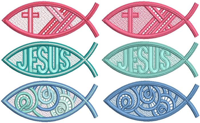 Free Standing Lace Christian Fish 1 | Machine Embroidery Designs by JuJu