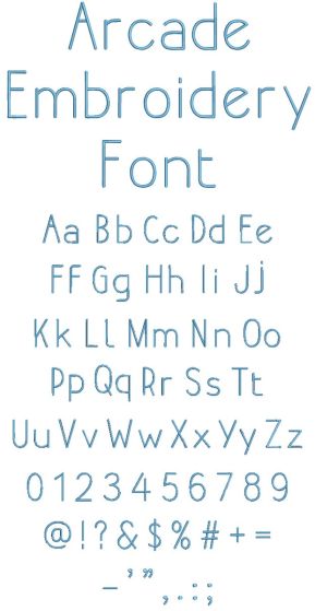 Arcade Embroidery Font | Machine Embroidery Designs by JuJu