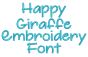Happy Giraffe Embroidery Font Machine Embroidery Designs by JuJu