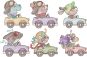 Funny Animals In Cars | Machine Embroidery Designs by JuJu