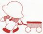 Sunbonnet Sam Redwork 5x7 Machine Embroidery Designs by JuJu