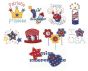 Patriotic Fun Applique Machine Embroidery Designs by JuJu 