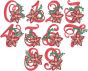 Christmas Poinsettia Numbers | Machine Embroidery Designs by JuJu