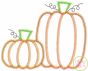 Pumpkin Pair Zig Zag Applique | Machine Embroidery Designs by JuJu