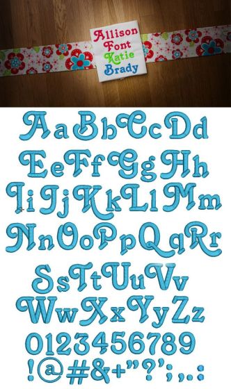 Allison Embroidery Font Machine Embroidery Designs by JuJu