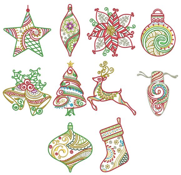 Mehndi Christmas Machine Embroidery Designs by JuJu