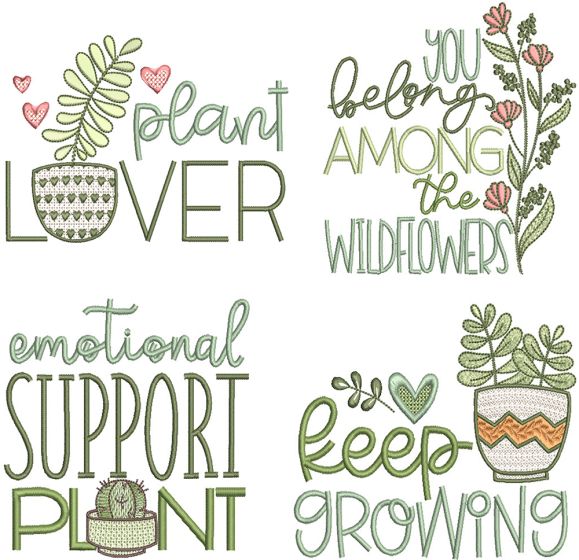 Plant Lovers 5 | Machine Embroidery Designs by JuJu