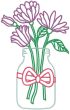 Floral Mason Jars Line Art | Machine Embroidery Designs by JuJu