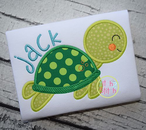 Sweet Turtle Applique | Machine Embroidery Designs by JuJu
