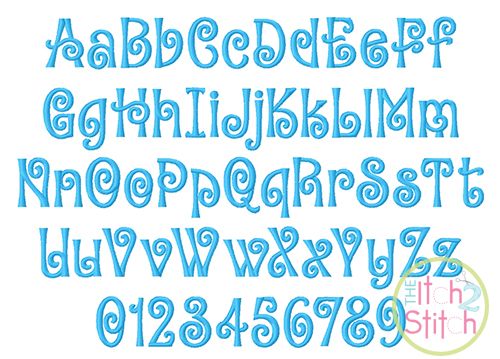 Itch 2 Stitch Amorette Font Digital Embroidery Machine Designs by JuJu