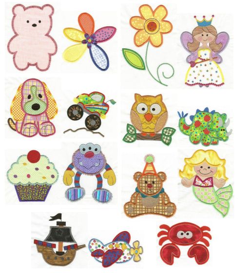 Jumbo Applique Sampler Set 3 Machine Embroidery Designs by JuJu 