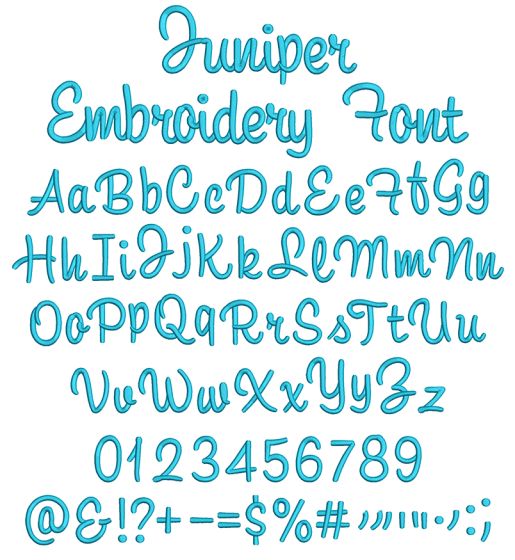 Juniper Embroidery Font | Machine Embroidery Designs by JuJu
