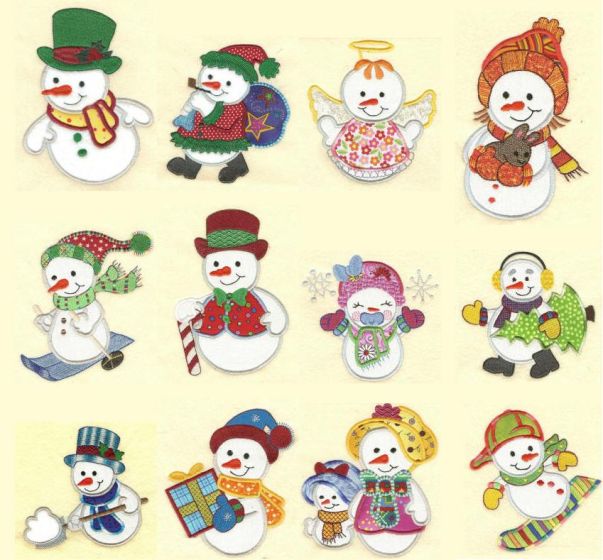 Snow Much Fun Applique Machine Embroidery Designs by JuJu 