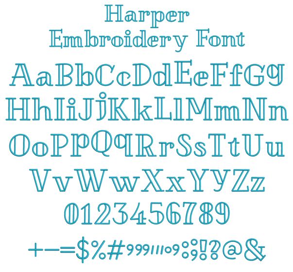 Harper Embroidery Font | Machine Embroidery Designs by JuJu