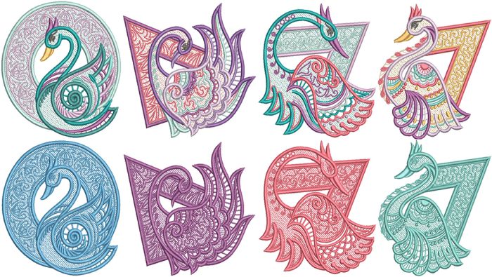 Free Standing Lace Exotic Birds 3 | Machine Embroidery Designs by JuJu