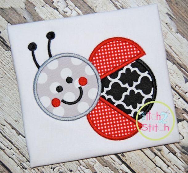 Ladybug 2 Applique | Machine Embroidery Designs by JuJu