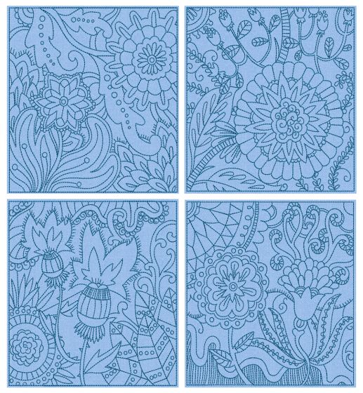Mehndi Quilt Blocks 2 Machine Embroidery Designs by JuJu